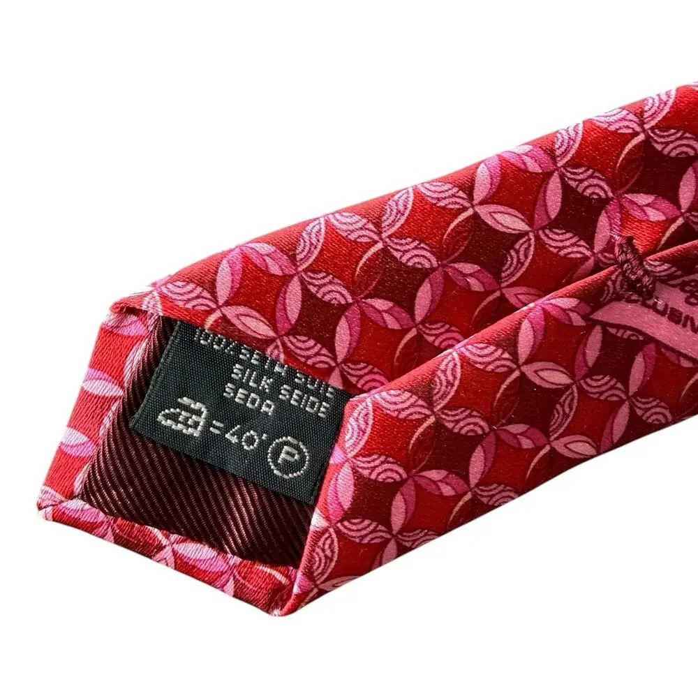 Ermenegildo Zegna Modern 3” Red Geometric Silk Tie